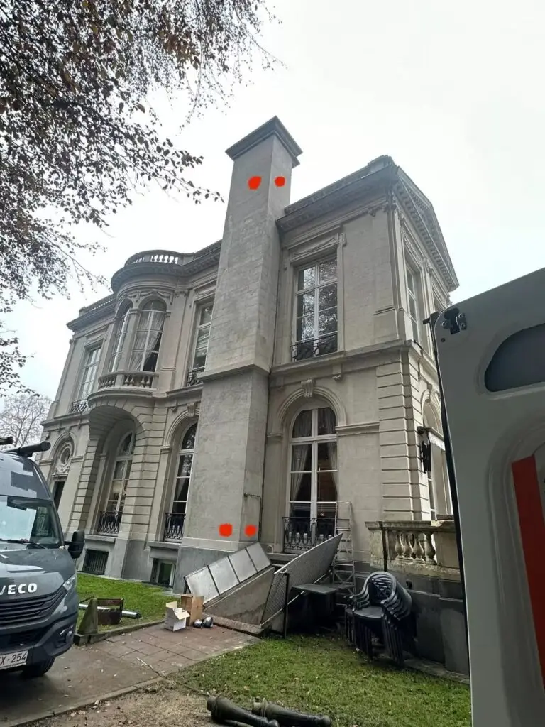 Gevel van het kasteel, project Installatie warmtekrachtkoppeling voor verwarming chateau