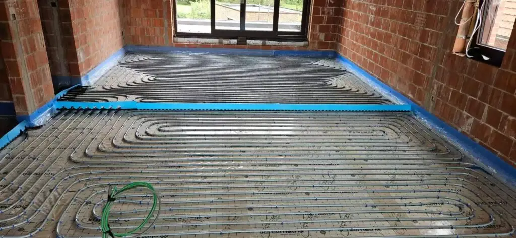 Vloerverwarming gelegd in de leefruimte, project Vloerverwarming Duplex Laurijssen Retie