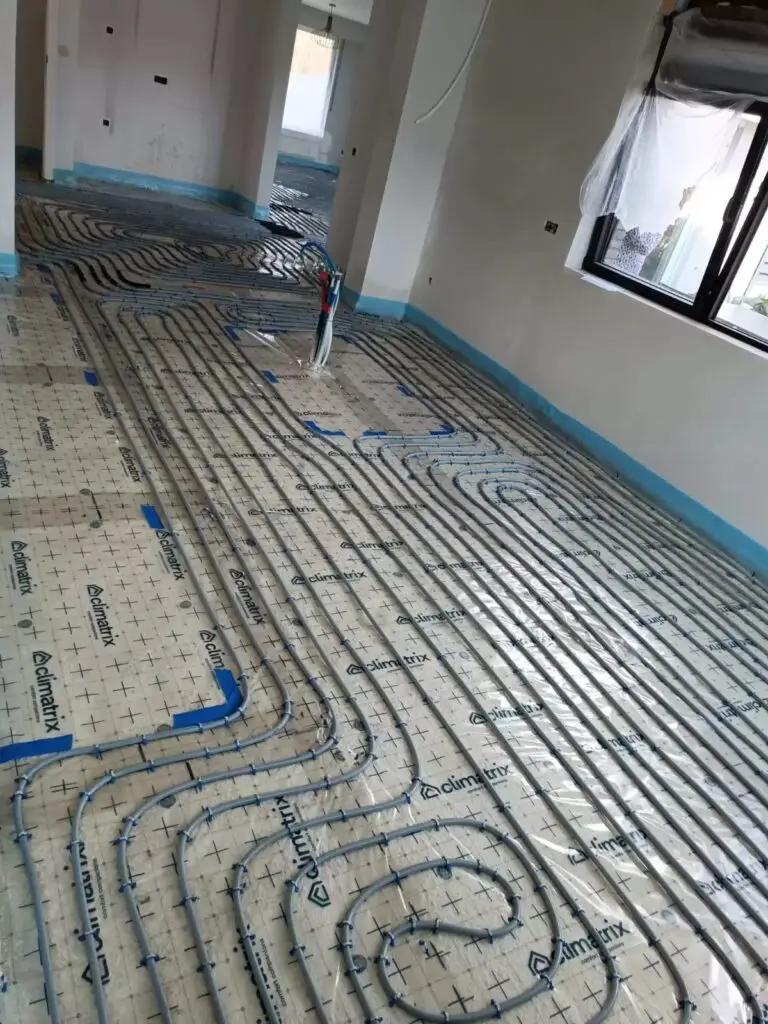 Vloerverwarming gelegd in een kamer, project Vloerverwarming Kasterlee