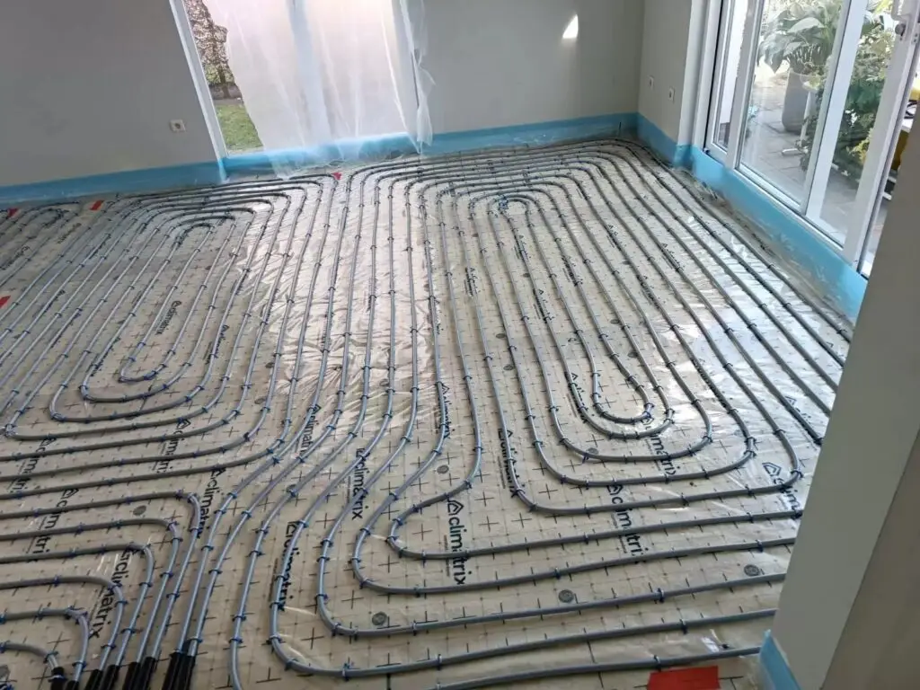 Vloerverwarming gelegd in de leefruimte, project Vloerverwarming Kasterlee