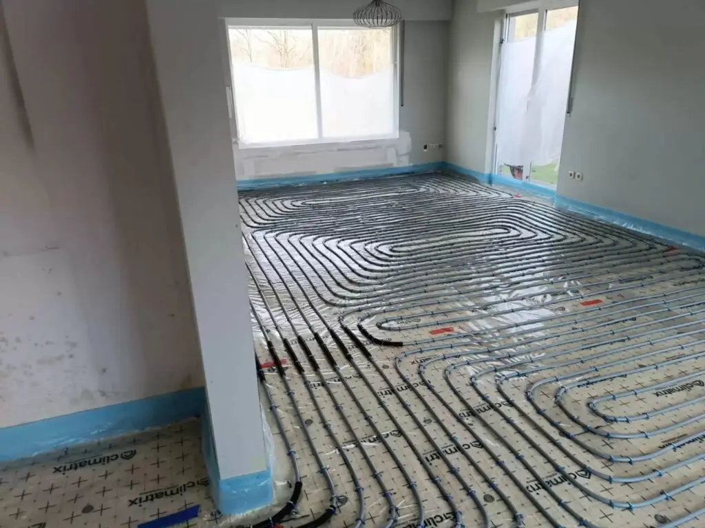 Vloerverwarming gelegd in de leefruimte, project Vloerverwarming Kasterlee
