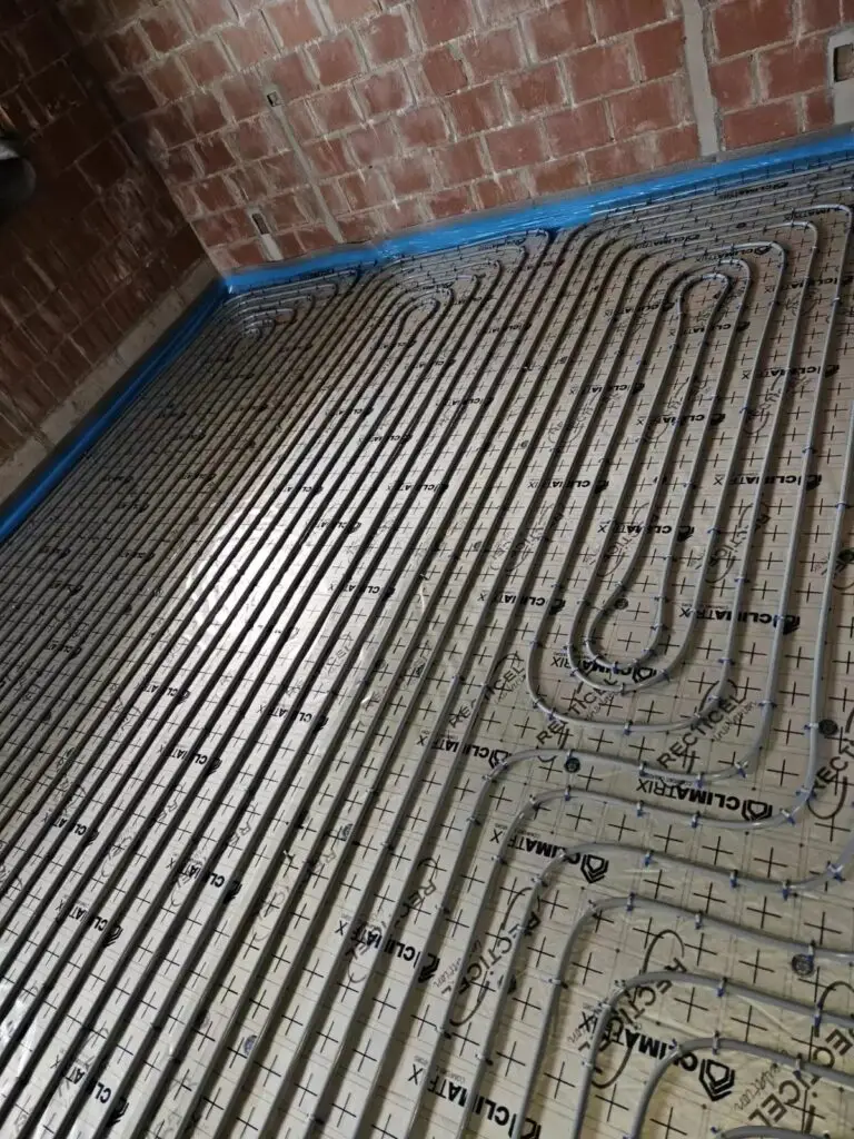 Vloerverwarming gelegd in een kamer, project Vloerverwarming Kasterlee
