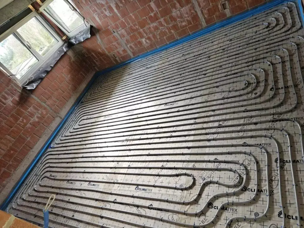 Vloerverwarming gelegd in een kamer, project Vloerverwarming Kasterlee