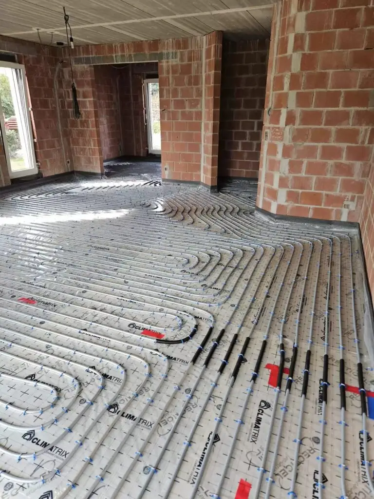 Vloerverwarming gelegd in de leefruimte, project Vloerverwarming Kasterlee