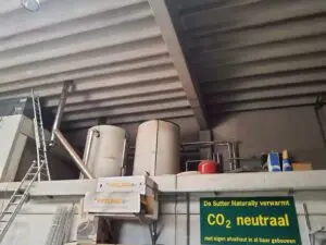 Silo's en leidingen van de pelletinstallatie, project Biomassa installatie pellets