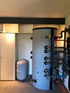 Buffervat met expansievat, project Hoxter CV-haard