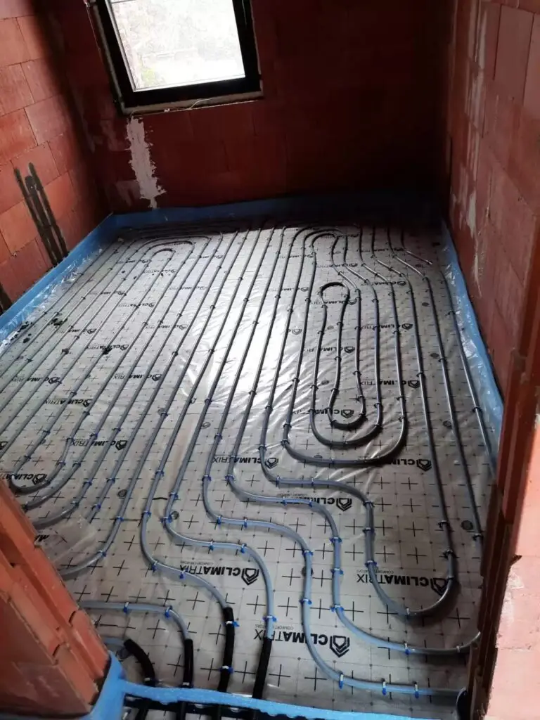 Vloerverwarming gelegd in een kamer, project Vloerverwarming Timmermans